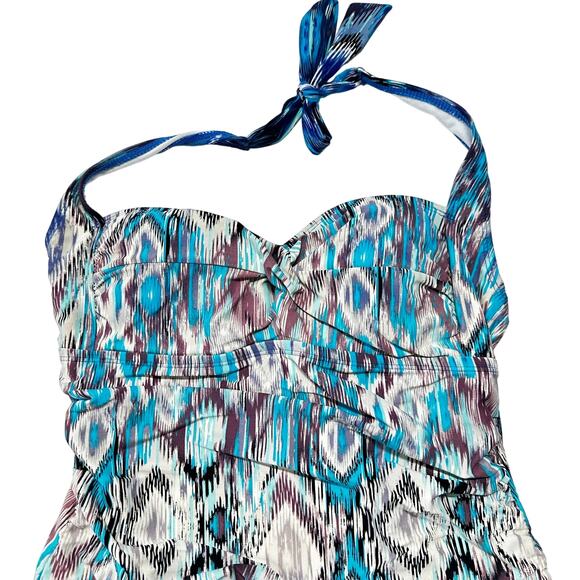Catalina Womens One Piece Swimsuit Size M Blue One Piece Nylon Blend Colorful - Picture 2 of 4